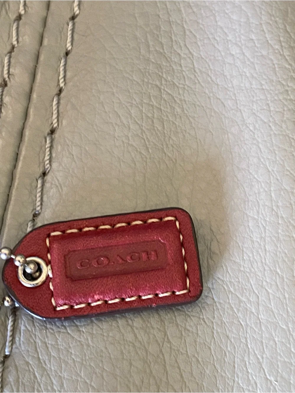 Vintage Coach Red Leather Shoulder Hobo with Embossed Logo